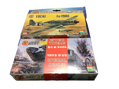 Lot 288 - Airfix selection of model kits including 1:72 Scale Catalina No.05007 & Bristol Bulldog No.01083, 1:32 Scale 1910 B Type Ominbus AO6443, Birds & other military vehicles (17 items)