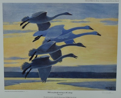 Lot 1259 - *Sir Peter Scott (1909-1989) signed limited edition print - Wild swan family