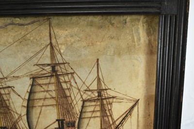 Lot 1370 - Fine pair of 18th century pen, ink and watercolour ship portraits
