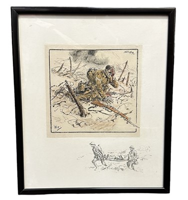 Lot 1515 - *Snaffles, Charles Johnson Payne (1884-1967) rare hand coloured print, circa 1916 - 'Hit', 32cm x 27cm, in glazed frame