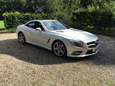 Lot 1549 - 2013 Mercedes SL500 convertible with AMG performance pack ( uprated brakes, wheels and body kit from new) Registration CN13EHU. Twin turbo charged 4.7 litre V8 engine ( 465 bhp) with automatic tran...