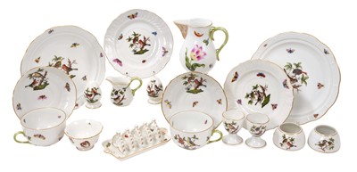 Lot 339 - Group of Herend porcelain tea and breakfast wares, including egg cups, toast rack, etc