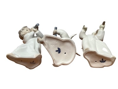 Lot 1156 - Six small Lladro porcelain angels, some playing musical instruments