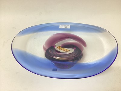 Lot 1157 - Caithness Freestyle limited edition art glass oval dish, signed James Mason, no. 243/250