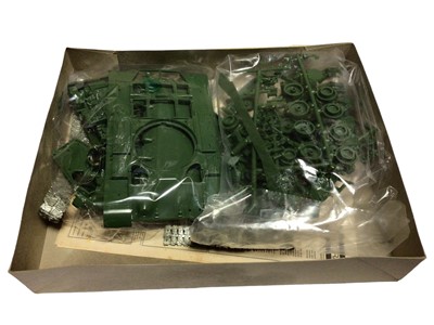 Lot 301 - Matchbox 1:32 Scale Military Tank model kits including M-42 Twin40 Duster No.40992 (x2), M-47 Patton Tank No.40990 & M-41 Walker Tank No.40991, boxed (4)