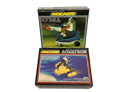 Lot 303 - Mego Corps Micronauts c1977, plus Lion Rock Limited Micronauts Ultronic Scooter No.71030A, Crater Cruncher No.71031A, Photon Sled No.71032A & Warp Racer No.70133A...