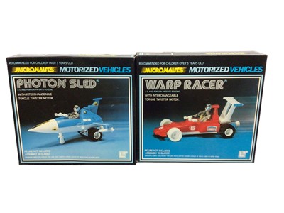 Lot 303 - Mego Corps Micronauts c1977, plus Lion Rock Limited Micronauts Ultronic Scooter No.71030A, Crater Cruncher No.71031A, Photon Sled No.71032A & Warp Racer No.70133A...