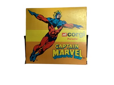 Lot 313 - Corgi Super Heroes die cast toys including Batman's Batbike No.268, Superman's Daily Plant Jetcopter No.929 & Metropolis Police car No.260, Spider-Man's Spidercopter No.928 & Captain Marvel's Porsc...