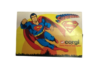 Lot 313 - Corgi Super Heroes die cast toys including Batman's Batbike No.268, Superman's Daily Plant Jetcopter No.929 & Metropolis Police car No.260, Spider-Man's Spidercopter No.928 & Captain Marvel's Porsc...