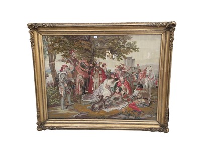 Lot 1142 - Very large 19th century Berlin woodwork tapestry, in glazed gilt frame