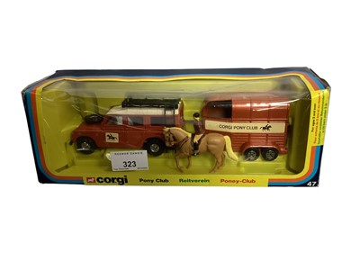 Lot 323 - Corgi diecast Pony Club No.47 & Horse Transporter No.1105, both window boxes (2)