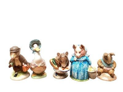 Lot 1179 - Collection of 16 Beswick Beatrix Potter figures - Jemima Puddleduck, Samuel Whiskers, Johnny Town-Mouse with Bag, Appley Dapply, Tom Kitten, Aunt Petitoes, Miss Moppet, Samuel Whiskers, Mr Drake Pu...