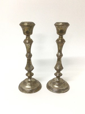 Lot 81 - Pair of silver baluster candlesticks
