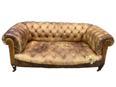 Lot 1695 - Early 20th century leather upholstered chesterfield sofa