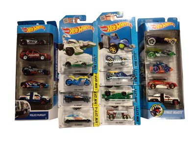 Lot 1975 - Mattel Hot Wheels diecast HW Series (x24), Street Beasts, Fright Cars & others (x31), plus two five packs Police & Street Beasts (57 items)