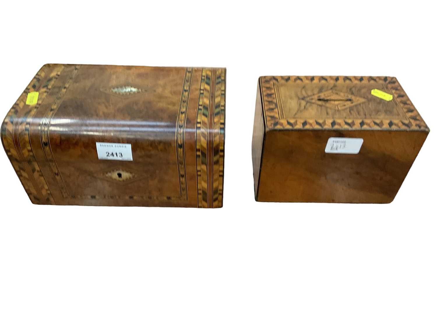 Lot 2413 - Two Victorian parquetry boxes