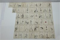 Lot 2554 - Whimsical set of mid-19th century pen and ink...