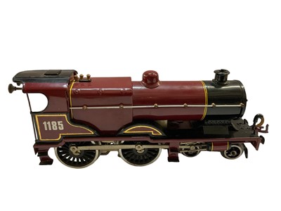 Lot 1862 - Railway Hornby O gauge tinplate clockwork locomotive 4-4-0 LMS livery No 1185.