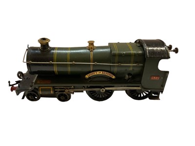 Lot 1866 - Railway Hornby O gauge 4-4-0 locomotive and tender "County of Bedford" 3821 GWR livery tinplate clockwork.