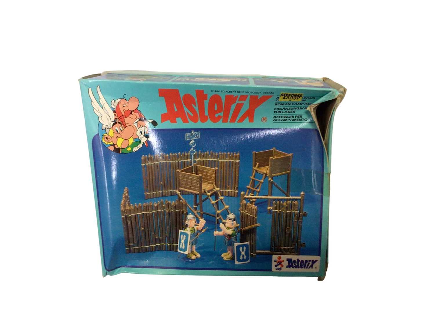 Lot 345 - CEJI Asterix c1980-84 Roman Camp Accessories box set No.006236 (boxes crumpled) (x3) & Legionares No.006216 (Most boxes good) (x4), all contents in sealed bags (7)