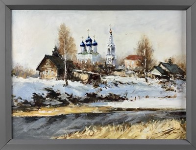 Lot 266 - Russian School, oil on canvas, signed on back, entitled 'Becha'