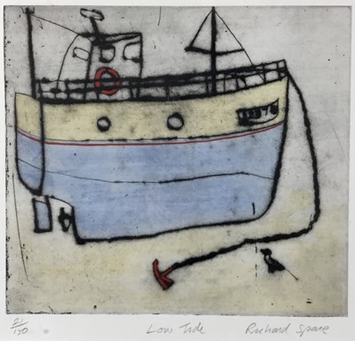 Lot 315 - Richard Spare (b.1951) etching - Low Tide (21/150), signed in pencil, framed and glazed