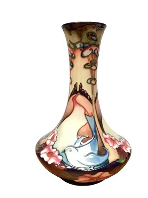 Lot 1192 - Moorcroft pottery vase decorated with birds and flowers