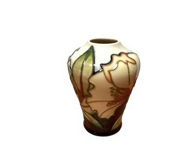 Lot 1196 - Moorcroft pottery vase decorated in the Ode to May pattern, dated 2005, 11cm high