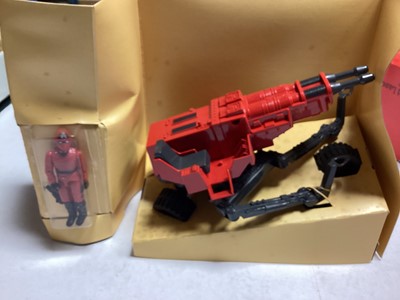 Lot 351 - Palitoy Action Man Action Force Laser Exterminator & Red Laser action figure, boxed window damaged, plus Roboskull & Red Wolf, boxed (2)