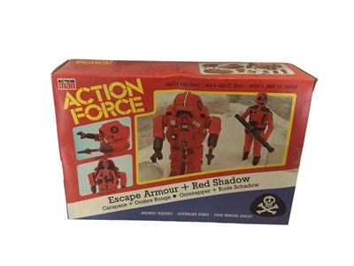 Lot 352 - Palitoy Action Man Action Force Escape Armour & Red Shadow and Z Force Whirlwind (x2), all boxed (3)