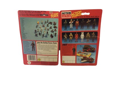 Lot 353 - Palitoy Action Man Action Force 3 3/4" action figures Baron Ironblood, Cobra, Black Major & S.A.S (blister pack lifted), all on card with blister packs (4)