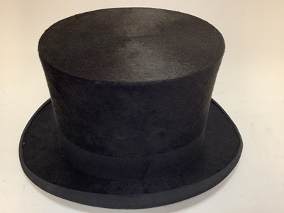 Lot 451 - Gentleman's top hat by 'H. GrafenKamp, Dortmund, with original paper labels under headband.