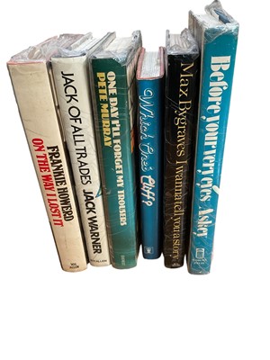 Lot 1575 - Group of six signed books by Cliff Richard, Frankie Howerd, Arthur Askey, Max Bygraves, Peter Murray and Jack Warner