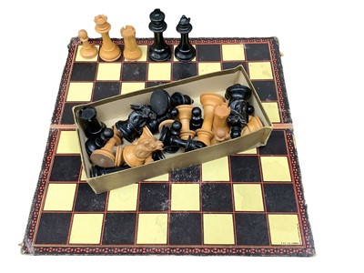 Lot 2484 - Staunton type chess set and board