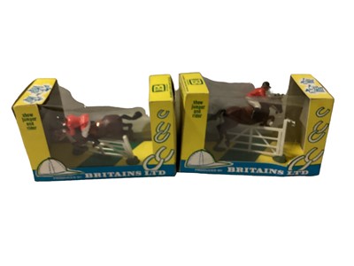 Lot 381 - Britains Show Jumper & Rider No.2075 (x2) & Black Beauty No.2001, all boxed (4)