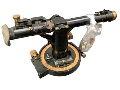 Lot 2427 - A First World War lacquered brass theodolite, broad arrow mark, the name plate reading 'Director no. 5 - Mark 1 - 1917 - No 1394 - Garrard Engineering & MFG Co Ltd'