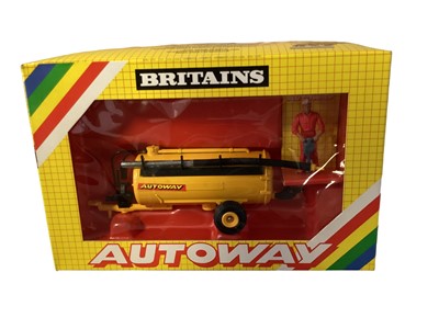 Lot 379 - Britains Autoway including Liquid Tanker No.9836 (short production), Tipping Trailer No.9835 & Rear Dump No.9837, all boxed (3)