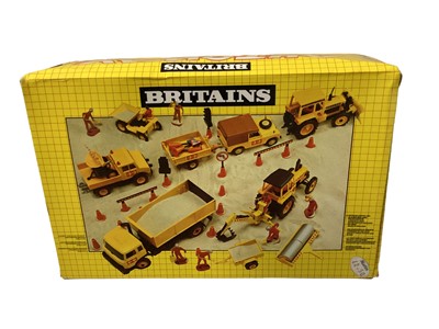 Lot 379 - Britains Autoway including Liquid Tanker No.9836 (short production), Tipping Trailer No.9835 & Rear Dump No.9837, all boxed (3)