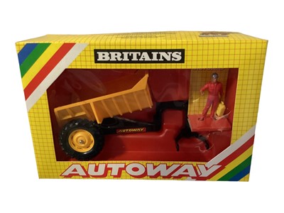Lot 379 - Britains Autoway including Liquid Tanker No.9836 (short production), Tipping Trailer No.9835 & Rear Dump No.9837, all boxed (3)