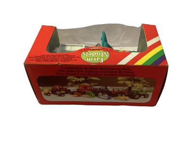 Lot 380 - Britains Ford Tractor and Yard Scraper No.9516, Jeep No.9421 & Tipper Truck No.9583, all boxed (3)