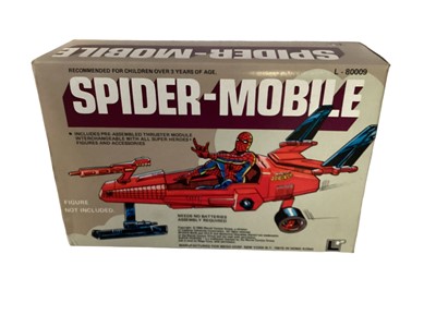 Lot 387 - Mego Corps The Amazing Spider-Man Spider-Mobile L-80009 & The Incredible Hulk Hulk-Explorer L-80010, both boxed, plus Kenner Astro Patrouille, boxed (x2) (4)
