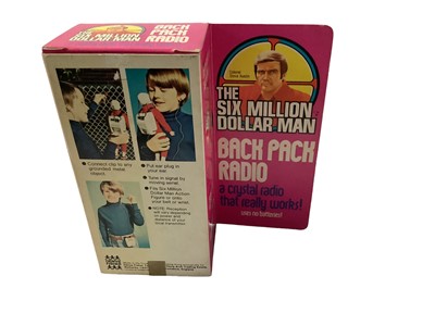 Lot 388 - Deny Fisher c1973 Six Million Dollar Man Back Pack Radio, in window box (1)