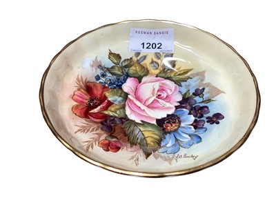 Lot 53 - Aynsley flower painted saucer by Bailey
