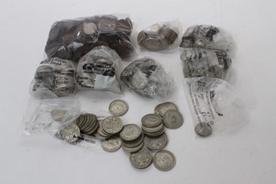 Lot 480 - G.B. - Mixed coins to include pre 1947 silver (N.B. Estimated face value £30.10) & others (Qty)