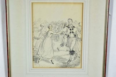 Lot 1179 - Ernest Howard Shepard (1879-1976) signed illustration - Morris Dancer and partner, signed, 26cm x 20cm, framed