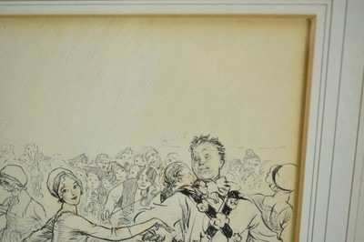 Lot 1179 - Ernest Howard Shepard (1879-1976) signed illustration - Morris Dancer and partner, signed, 26cm x 20cm, framed