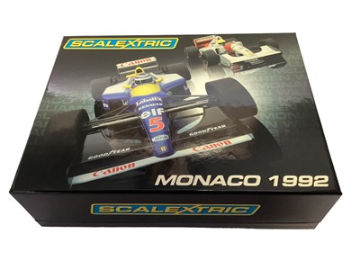 Lot 1917 - Scalextric Limited Edition 562/4500 Monaco 1992 F1 Grand Prix Racing Cars including Aytrton Senna's Honda McLaren MP4/7 & Nigel Mansell's Renault Williams FW14B, in display presentation box (1)