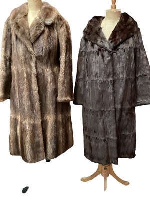 Lot 2101 - Mid 20th century furs including two short mink jackets, squirrel fur coat and musquash fur coat.