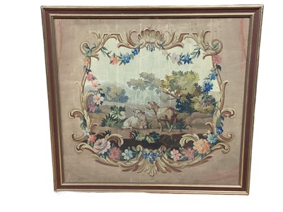 Lot 2102 - An early 19th century painted pastoral scene possibly for a tapestry, framed and glazed