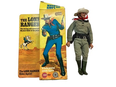 Lot 1881 - Matchbox Cap'n Peg Leg figure, Marx Lone Ranger, Little Big Man Figure Arctic Patrol, all boxed.